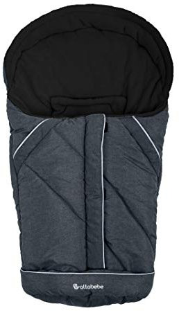 Altabebe (AL2003P-01) Winterfußsack für Babyschale (Römer, Maxi Cosi, Cybex) und Kinderwagenwanne, 3 Reißverschlüsse, komplett aufklappbar, Wasserabweisend, Winddicht, Farbe: Dunkelgrau-Schwarz