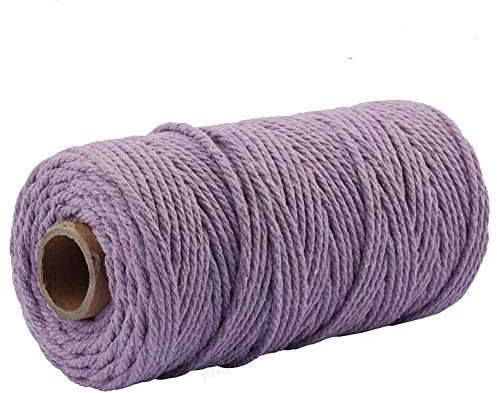 MoonyLI Makramee Schnur farbige Baumwollschnur 4 Stränge Twist Baumwollseil Naturbaumwollseil (3 mm x 100 Yard)
