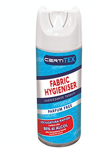 Certitex – Spray multiusos higienizante con fórmula alcohólica 80% para superficies textiles y ambientes, secado rápido 400 ml