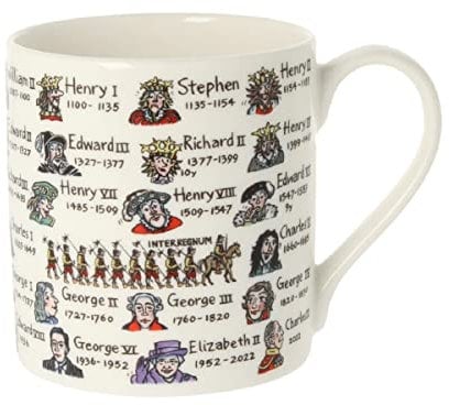 Kings and Queens with Dates Charles III Quite Big Bone China Mug 350ml