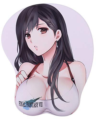 Boo Ace Tapis de Souris 3D Tifa Final Fantasy VII avec Repose-Poignet en Silicone et Base en Caoutchouc Naturel, 26 x 22 cm, Pattern