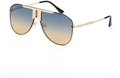 BAJIE Sonnenbrille Metall Big Frame Sonnenbrille Herren Trend Blau Sonnenbrille Damen Sonnenbrille