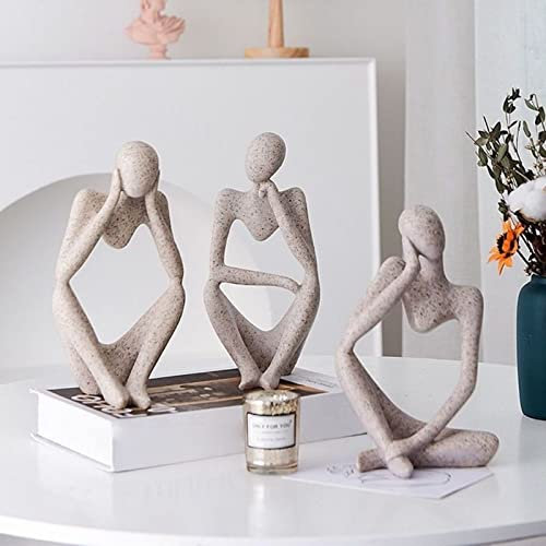 SIETIOJI 3-teiliges Denker-Statue-Set, Denker-Statue, personalisierte abstrakte Ornamente für Büro, Wohnzimmer, Schreibtisch, Zimmerdekoration