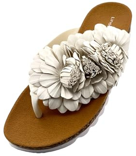 Linea Scarpa Flora - Chanclas para mujer, con corcho, talla: 37, color blanco