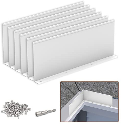 BJADE'S Gutter Valley Splash Guard,6 Pcs Aluminum Roof Valley Splash Shield Gutter Guard.for Straight,Flat Roofs,Corner,10 inch Each