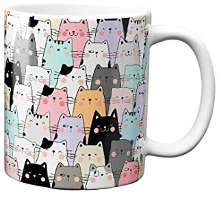 Hustling Sharks® Tasse mit Spruch - Süße Katzen - Geschenk Kaffeetasse - 330ml Spülmaschinenfest, Keramik - Katze, Katzen Tasse, bunt, Geschenke