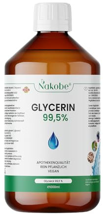 Glycerin 99,5 % – 1000 ml | Pflanzliches Glycerol E422 | Apothekenqualität | Vegan, gentechnikfrei & rein | Kosmetik-Rohstoff & DIY-Zutat