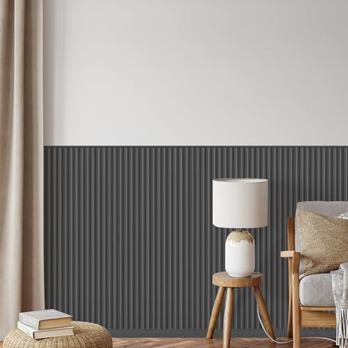 REESE Wandpaneele Dunkelgrau | Endleiste 125 cm | Deckenpaneele | Wandverkleidung | kein Bohren | MDF