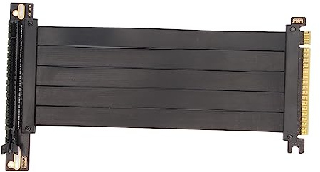 VBESTLIFE PCIe 4.0 X16-Verlängerungskabel, EMI-abgeschirmtes Flexibles Hochgeschwindigkeits-Riser-Kabel mit 90°-PCIe-Buchse (Black)