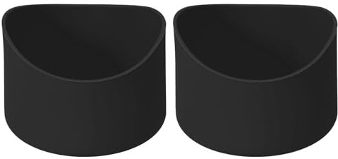 sourcing map 2pcs 7cm Protective Silicone Boot Sleeve for 12-24 oz, Water Bottle Bottom Silicone Anti-Slip Sleeve Cover, Irregular Shape Cup Accessories, Black