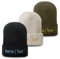my STITCHERY Mütze mit Namen oder Wunschtext Bestickt - Personalisierte Beanie aus hochwertigem, doppellagigem Strick als außergewöhnliche Geschenkidee (Polyacryl, Khaki)