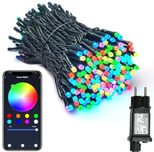 LED Lichterkette Intelligente 20M 200LEDs - RGB Farbwechsel per Fernbedienung & APP, Zeitschaltuhr, Musik Sync, DIY-Modus | Ideal für Weihnachten, Zimmer, Küche, Party & Festivals
