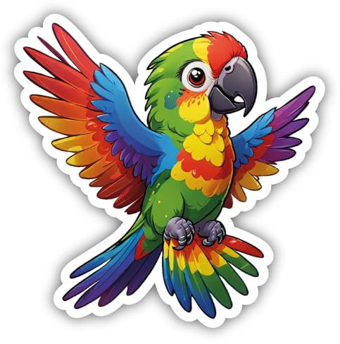 Samunshi® Süßer Papagei Aufkleber Car Decal Sticker für Mofa Fahrrad Roller oder Auto Sticker Fahrrad Mtb Mountainbike Rennrad Comic Cartoon Tier Sticker 15cm Süßer Papagei