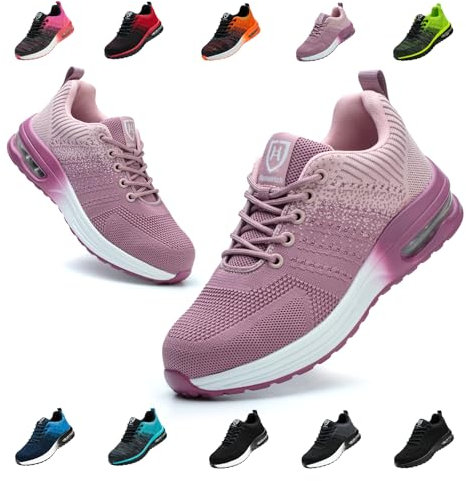 Chaussures de Securite Hommes Femmes Légère Basket de Securite Respirante Confortable Chaussure de Travail avec Embout en Acier 36-87 Violet EU 38