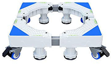 Base réglable pour machine à laver Support pour machine à laver Sèche-linge et chariot mobiles Longueur/largeur 40-68 cm Support pour réfrigérateur à base réglable Chariot à roulettes extéri