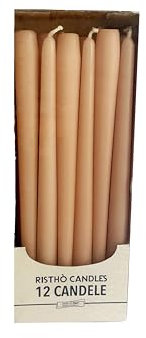 Konische Kerzen, Puderrosa, Durchmesser 2,2 cm, Höhe 30 cm, 12 Stück