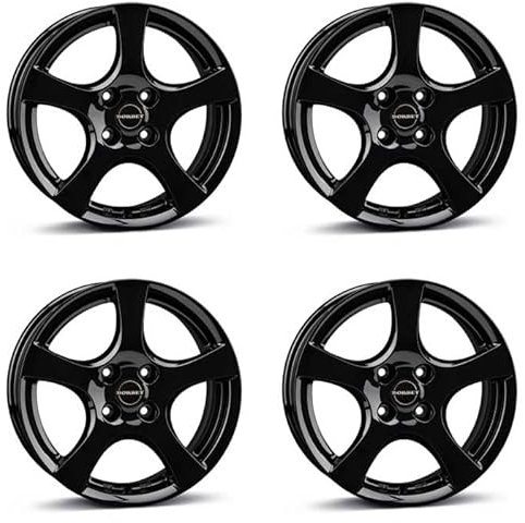 4x Borbet Felgen F 6x15 ET35 4x100 black glossy kompatibel mit Toyota Aygo Corolla iQ Yaris