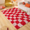 Nazar Teppich Groovy, bunt, Vintage, Retro, geometrisch, Orange, Gelb, Rosa, Rot, flauschig und bequem, Wohnzimmerteppich (383 Rouge, 160x230 cm)