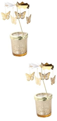 ULDIGI 2st Drehbare Kerzenständer Tischdekoration Weihnachtskerze Dekorativer Kerzenhalter Dekorationen Für Hochzeitszeremonien Hochzeitsdekoration Teelichtständer Drehende Kerze Bougeoir