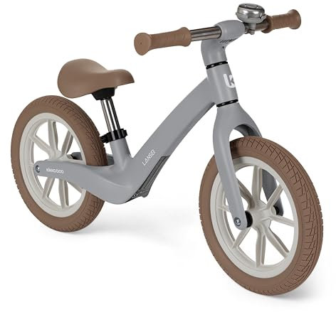 KikkaBoo Laufrad ab 3 Jahre LANSER, Ultraleichtes Balance Bike, 12 Zoll, Verstellbarer Sitz, Fahrrad für Kleinkinder 3-6 Jahre, Grau