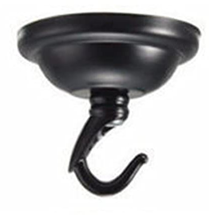 Jiakalamo Kronleuchter Deckenplatte Haken, Pendelleuchte Deckenplatte Hängeplatte Halter mit einem Haken Saugscheibe Fitting Eisen-Deckenbaldachin-Set Für DIY Zubehör Sockel(Schwarz)