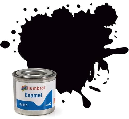 AMK® Humbrol Satin Enamel Paint 14ml No.85 Coal Black For Model Kits Crafts Wood Metal Ceramic Dries in 24 Hours