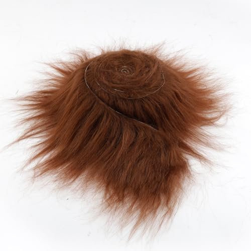 Furry Faux, Fell Stoff Kunstfell Basteln, 2x60 Inch Shaggy Craft Plush Plüsch Precut Strips für Gnome Beard Santa Hair DIY Basteldekoration Braun