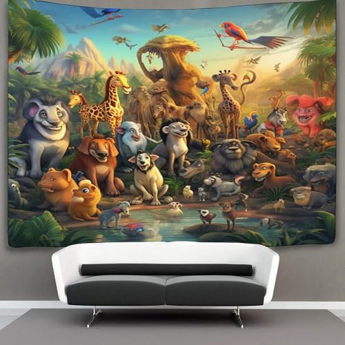 VUDBELAFC 3D Druck Jungle Animals Wandteppiche Poster Ornament Wandbehang Wandteppich Raumteiler Vorhang Für Schlafzimmer Wohnzimmer Tapisseries 70cmx100cm