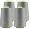 FOGAWA 4 rotoli * 5000 yards Rocchetti di filo da cucito 40S/2, Filato da cucito universale poliestere filo da cucito a mano Filo da cucire per Cucito, Quilting, Patchwork(Grigio chiaro 3021)