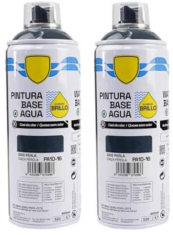various - Pintura Spray Base Agua 400ml,Ecológica y Sin Olor,Para Muebles,Metal,Plástico y Madera,Colores Duraderos,Cobertura Uniforme - Gris Perla,2 unidad
