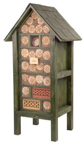 Insektenhotel - Wetterfest - Riesiges gemischtes beidseitig offenes Insektenhotel MKW Nr 2 - Insektenhaus aus massivem Laub- und Nadelholz - für Wildbienen, Marienkäfer & Schmetterlinge - Nisthilfe