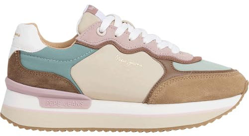 Pepe Jeans Rusper Combi W, Sneak Mujer, Marrón Arena Beige, 37 EU
