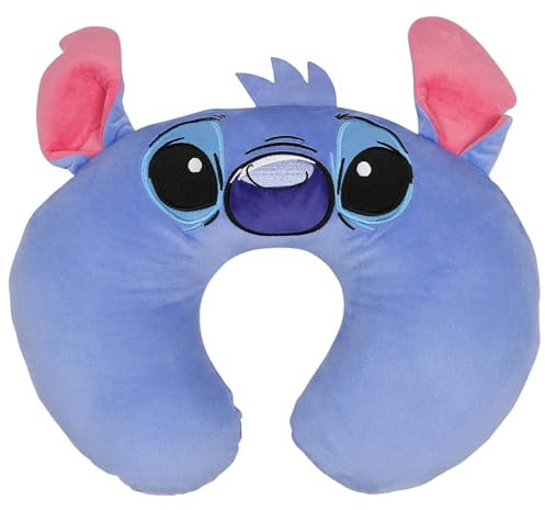 sarcia.eu Disney Stitch Reisekissen in der Form von U mit Ohren blau, weich 32x30 cm (Blau)
