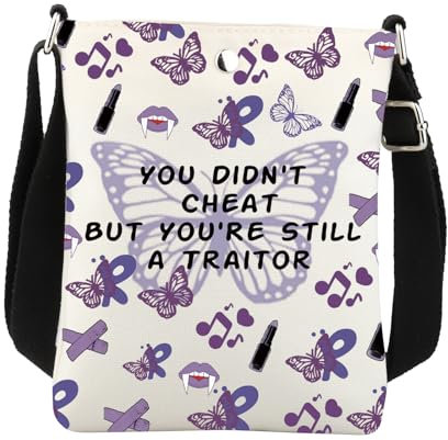 Singer Album Crossbody Bag Sänger Musikgeschenke Songtext Sänger Tour Konzert Geschenk Album Fans Geschenke Ästhetische Messenge Bag, weiß, 8.26*5.9 inches