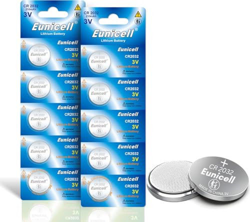 5 x Eunicell CR2032 DL2032 5004LC 3.0V Lithium Coin Cell Button Batteries For Apple Airtags, Key Fobs, Home Devices, Fitness and Medical Accessories