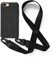 Handykette Hülle für iPhone 6/7/8 Plus(5.5) mit Band Halsband Lanyard (abnehmbar) Handyhülle, Verstellbarer Lanyard.Magnetisch Stoßfest Silikonhülle Wireless Charging kompatibel .-Schwarz
