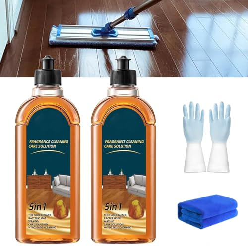 Spainho Floor Cleaner, 5 in 1 Fragrance Cleaning Care Solution, Dual-Action Stain & Odor Remover Floor Cleaner, for Hardwood Floors and Tile Floors (2PCS)
