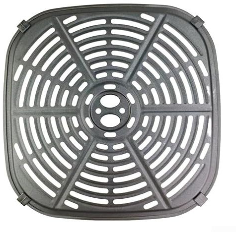 Cestello di ricambio per friggitrice ad aria, griglia quadrata in rete, compatibile con più friggitrici ad aria, antiaderente, accessorio da forno, 22,5 x 22,5 cm, nero