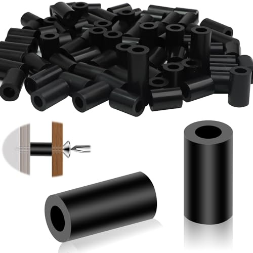 Hexizexi 100 Stück Kunststoff Distanzhülsen M6 Nylon Distanzhülsen 11x30mm | Isolierung Beilagscheiben Runde Abstandshalter Kunststoff Schwarz Ohne Gewinde Säulen Unterlegscheiben für M6 Schrauben