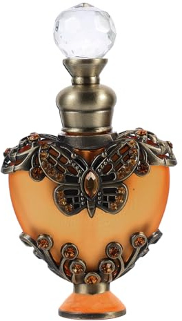 Garneck Herzförmiger Parfümflakon aus Glas, Vintage Parfümflasche | Nachfüllen Leerer Duftflakon mit dekorativem Verschluss Kleine Glasflasche Parfüm ätherische Öle Kosmetik, Hochzeitsgeschenk
