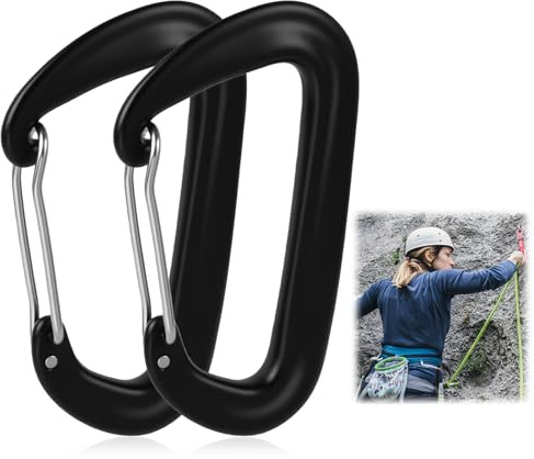 12KN Heavy Duty Carabiner Clips - Lightweight Aerospace Aluminum Clips, Heavy Duty Carabiner Clip, Climbing Carabiners, Locking Carabinesr Clip, Rust-Proof, Multi-Use, Safe Design