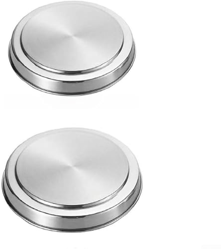 MoSundi Lot de 4 cache-plaques en acier inoxydable - 2 x 21 cm et 2 x 17 cm - Protection ronde pour plaques de cuisson électriques - Résistants à la chaleur