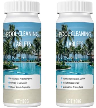 200g Pool Cleaning Tablets für Kristallklares Wasser,für Aufstellpools und Einbaupools
