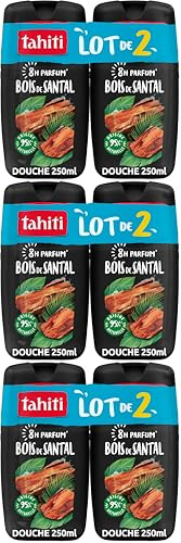 TAHITI - Gel Douche Parfum 8h Bois de Santal - 250 ml x2 (Lot de 3)