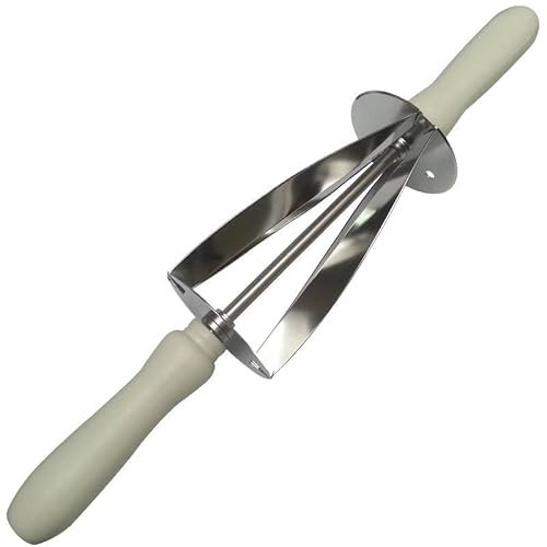 Erre4m Rouleau de coupe Croissant professionnel de 5,5 x 7 (H) cm à un rayon en acier inoxydable.