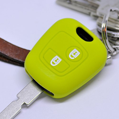 Soft Case Schutz Hülle Auto Schlüssel für Citroen Berlingo C1 C2 C3 Toyota Aygo Peugeot Partner 107 206 SW CC 406 307 Remote/Farbe: Apfelgrün