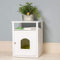Lords & Labradors | Wooden Cat Washroom (White) Litter Box | Furniture | Toilet | Enclosed Litter Box | Wooden House | Washroom with Door | Kitten Cabinet