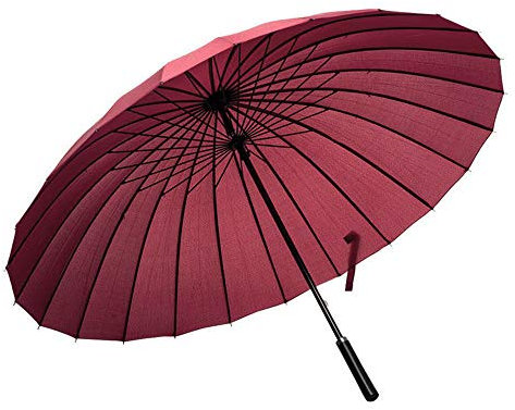 Lancoon Paraguas Grande De 24 Varillas Con Mango Largo Recto Antiuv Para El Sol Y La Lluvia