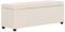 vidaXL Bank mit Staufach Sitzbank Sitzhocker Sitztruhe Flurbank Truhenbank Aufbewahrungsbox Truhe Spielzeugkiste Polsterbank 116cm Creme Polyester