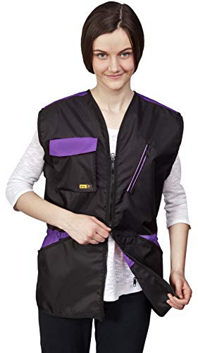 DINGO Dog Training Vest for Sports, Agility, Fetch, Obedience, Waterproof Many Pockets for Carry Toys&Snacks 2-Way Zipper Drawstring Waist Violet Vibes M Size 16407-2